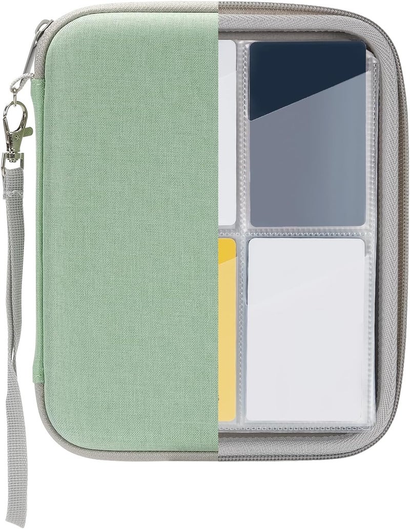Jeachan Store Card Case for Yoto cards, Soft Portable Folder with Zipper & 80 Pockets Player & Mini Audiobook Cards, Card Binder Holder with Sleeves for Travel (Green) - Image 2